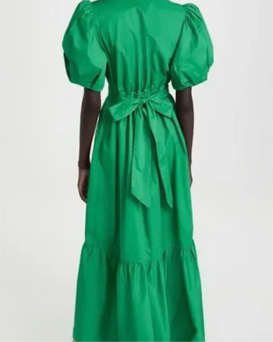 green emerald velvet dress Xirena