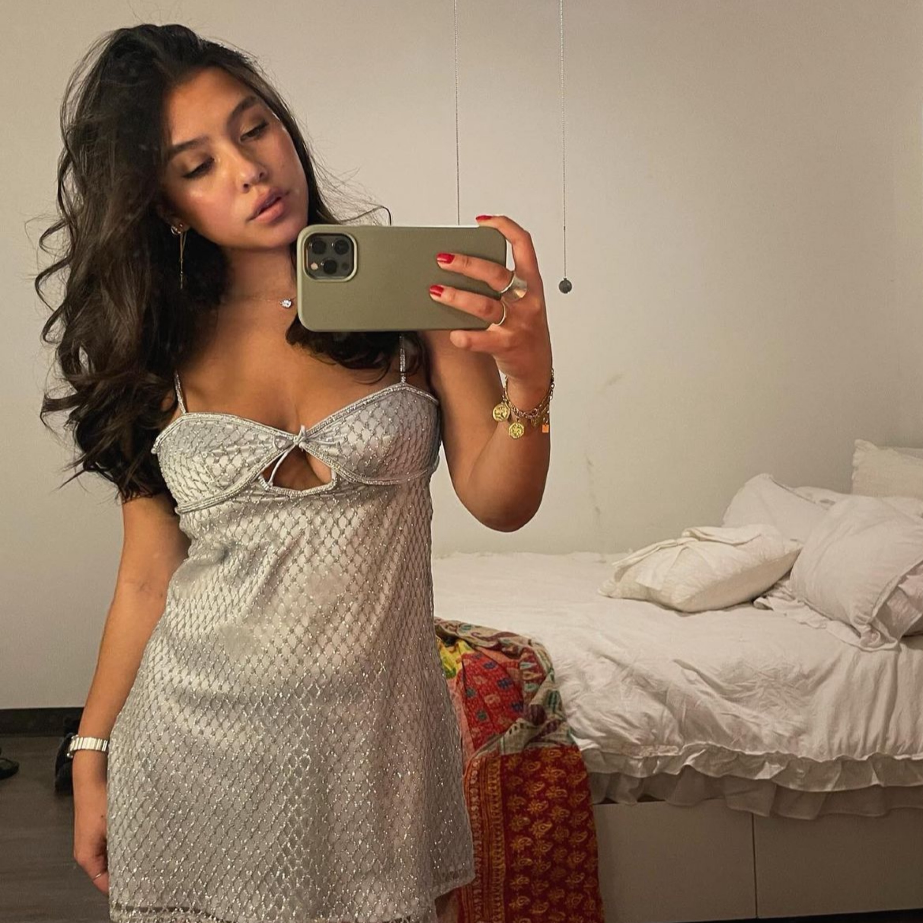 for love and lemons silver slip dress Dazzle Me Slip Dress  Silver