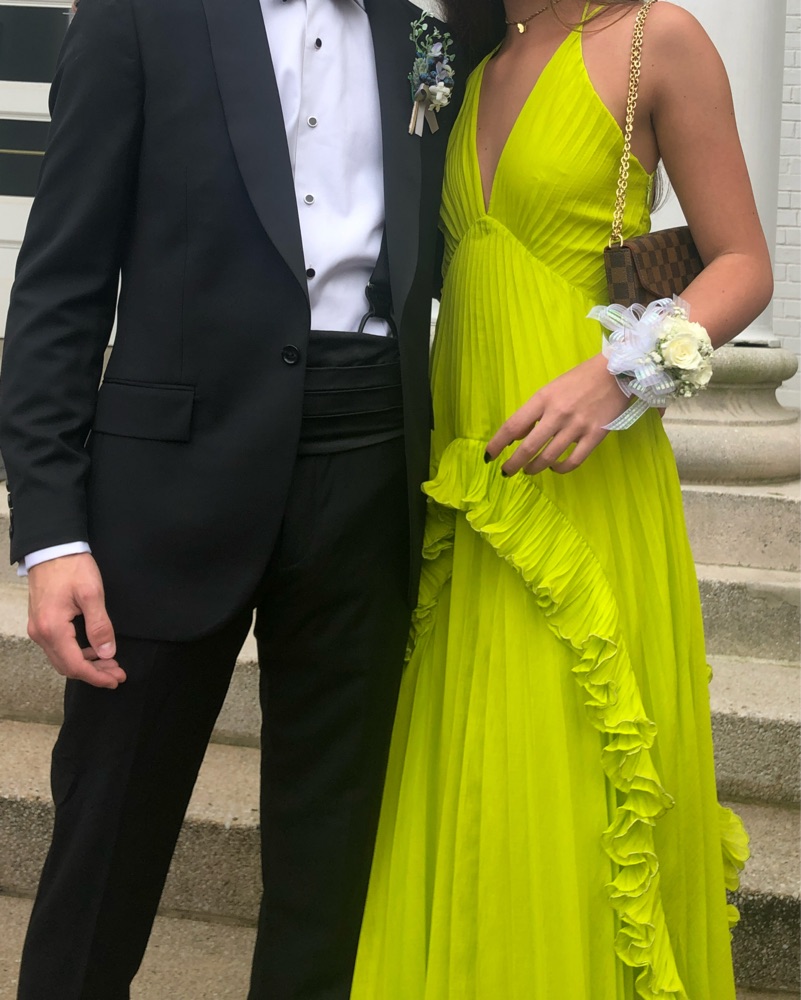 Vibrant Green Pleated Gown by Halston heritage - Pickle
