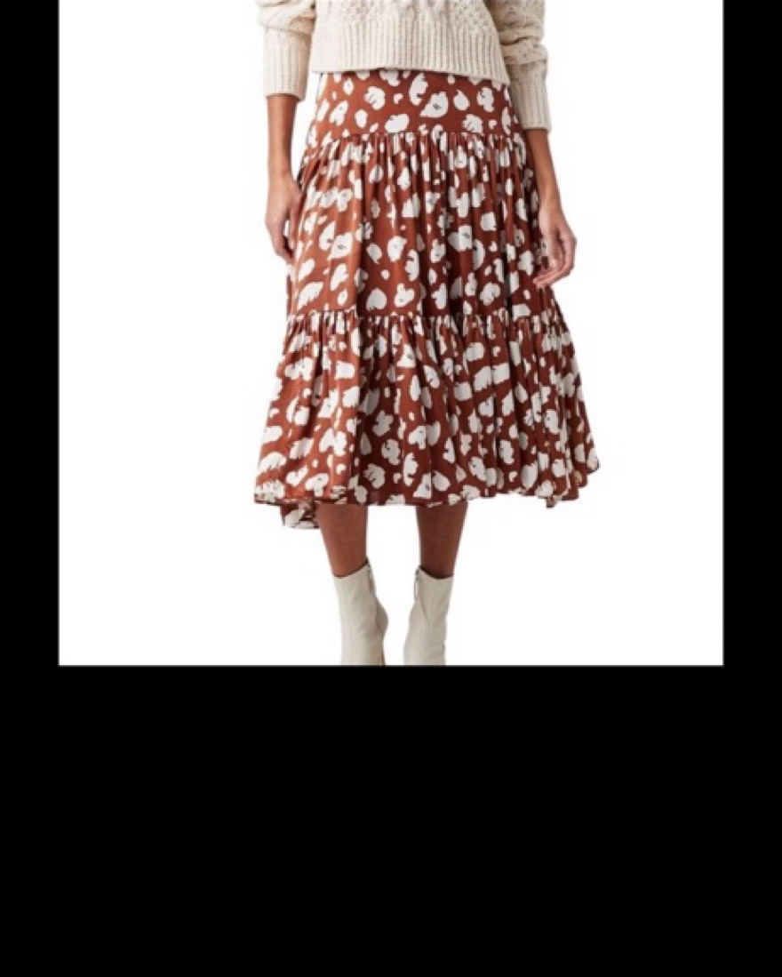 French Connection Aimee Tiered Midi Skir - Image 3