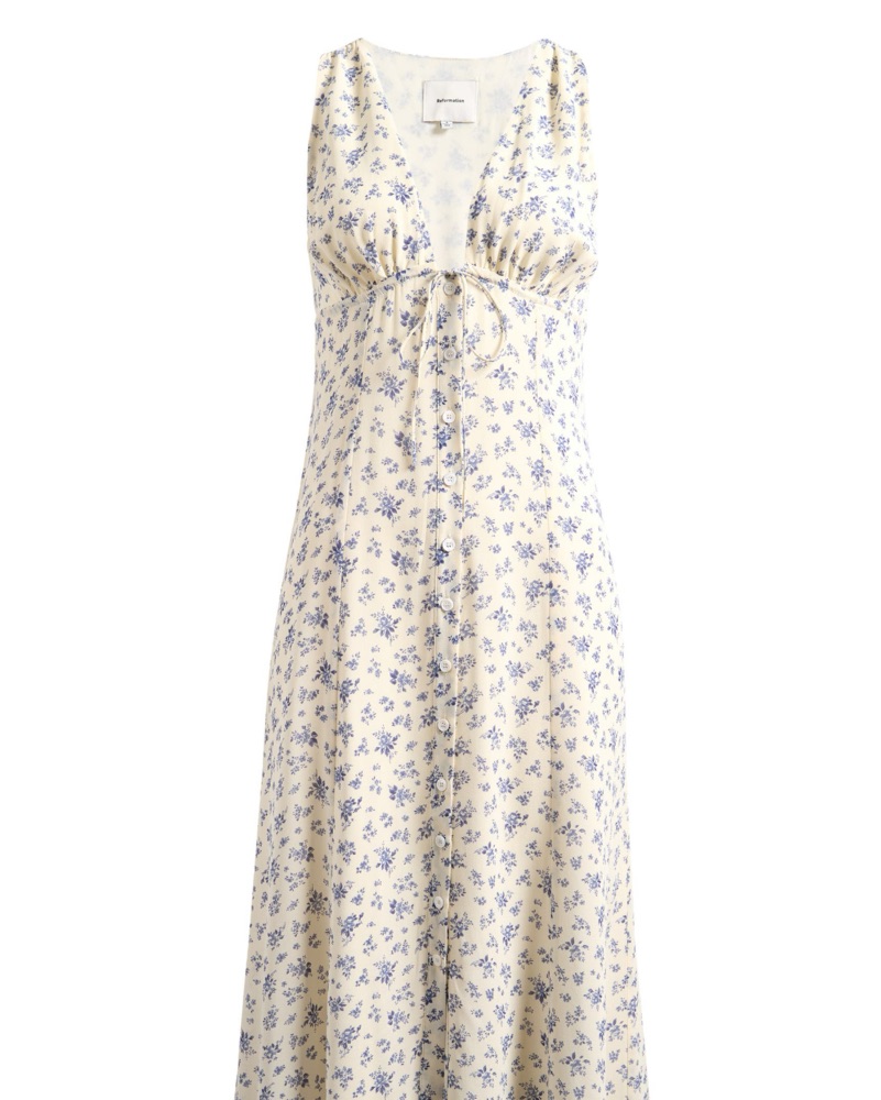 reformation ceara plunge neck midi dress Ceara Plunge Neck Midi Dress Reformation