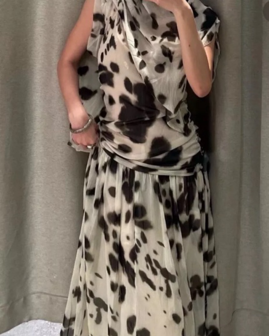 Zara Animal Print Drop Waist Dress by Zara - Pickle