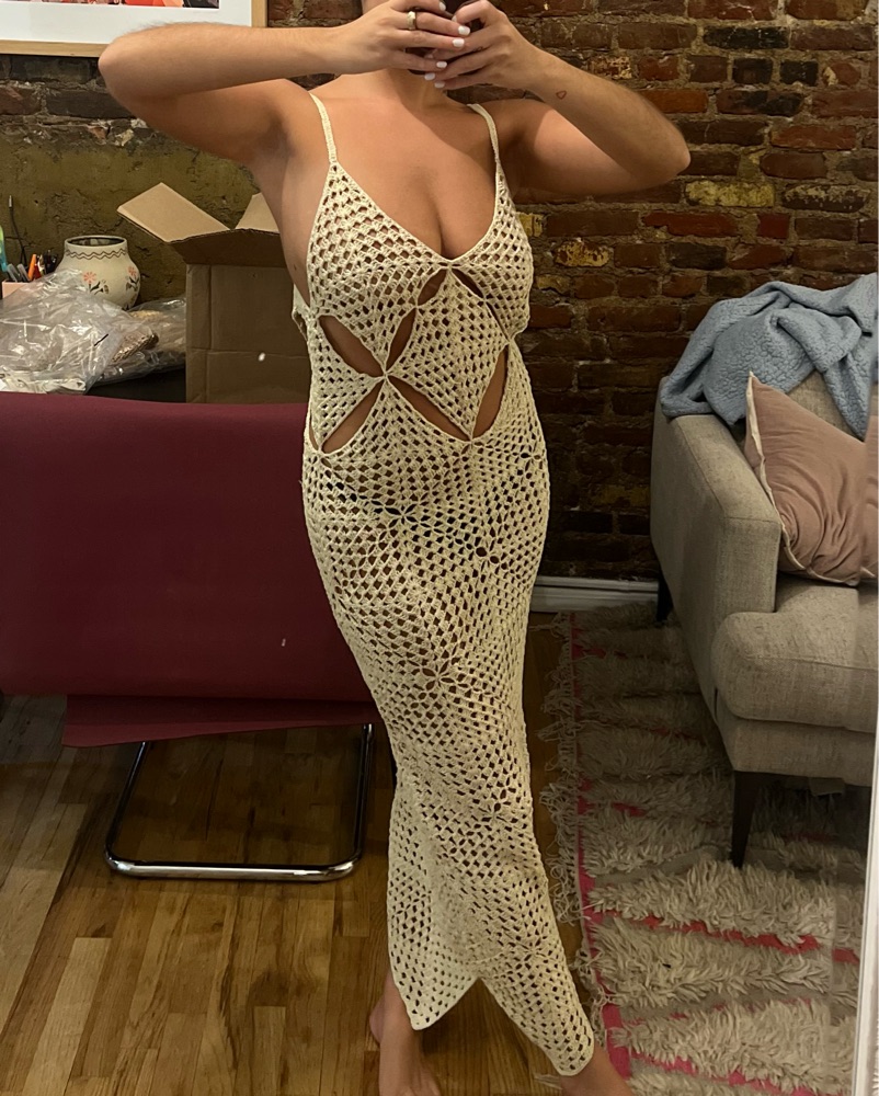 white christmas dresses Hilary Crochet Maxi Dress main image 1