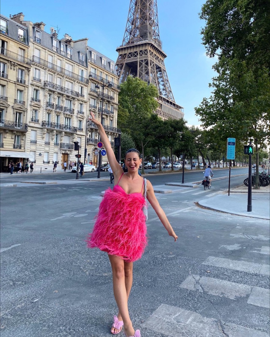 Pink Feather Dress - Image 1