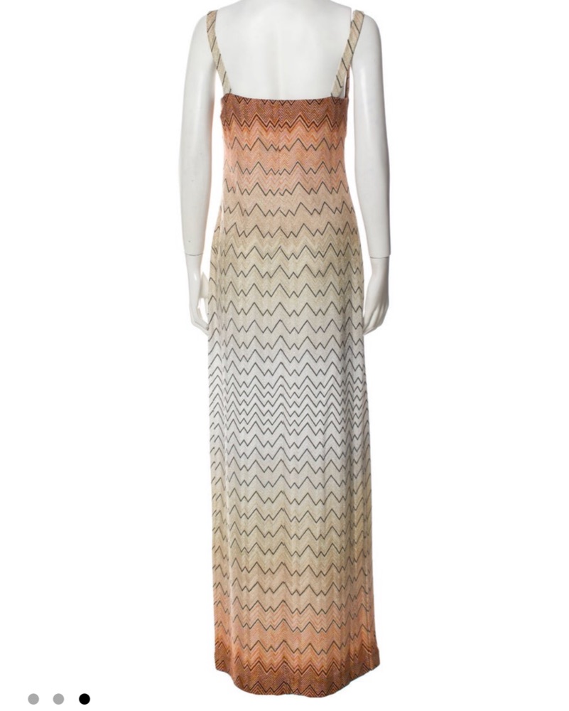 sachin and babi light blue dress 1990s Backless Metallic Knit Missoni Maxi Dress  Shrimpton Couture