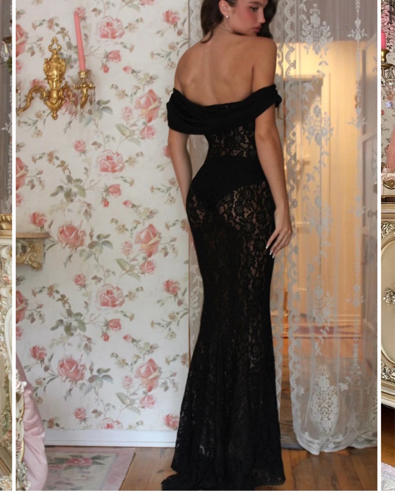 knee length dresses for ladies SHIRLEY LACE MAXI DRESS – Piajeh Boutique