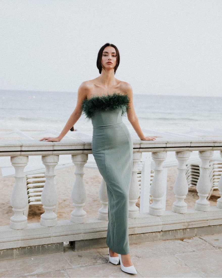 slim fit dress slacks Elsa Maxi Dress - Olive main image 0
