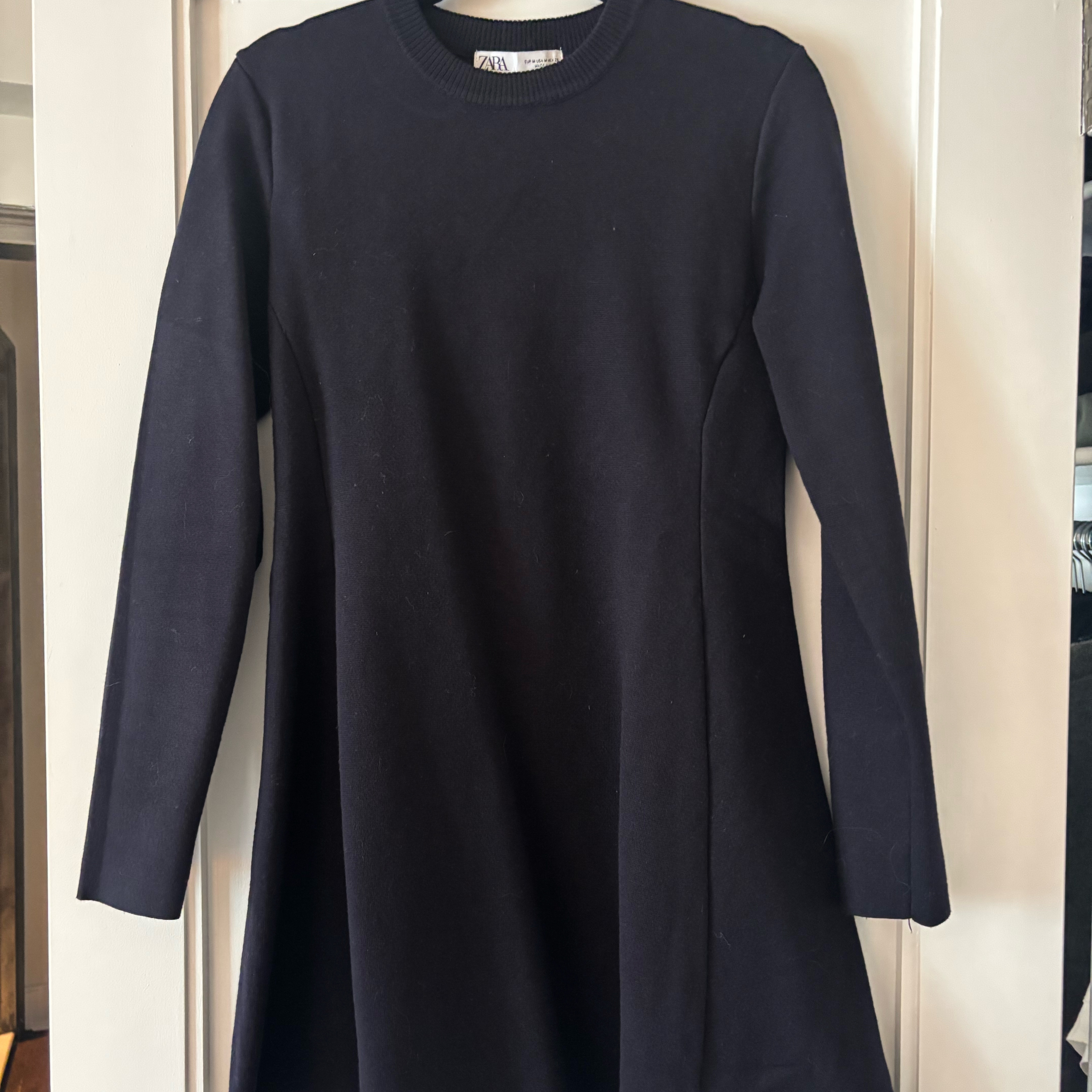 knee length dresses for ladies Zara Off The Shoulder Sweater Mini Dress