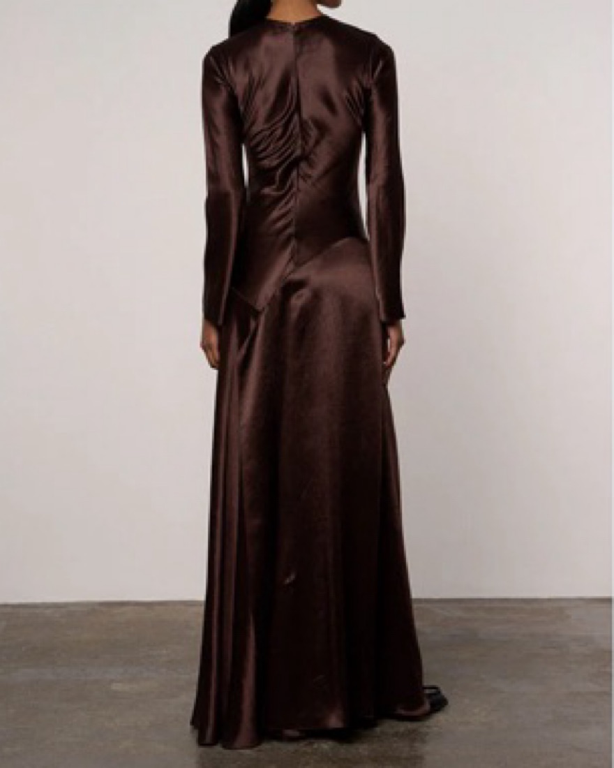 Abadia Yara Paneled Hammered-Satin dress by Abadia - Pickle