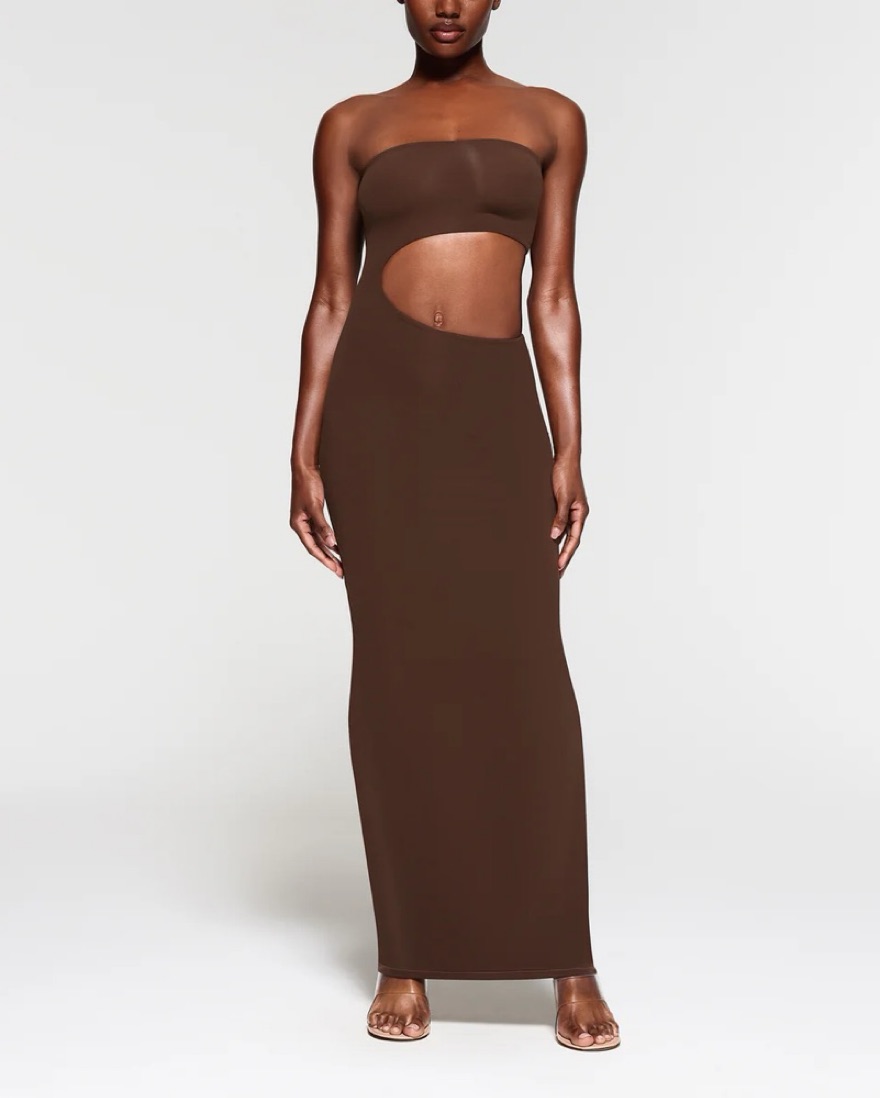 slim fit dress slacks Black Halter Cutout Midi Dress Xs