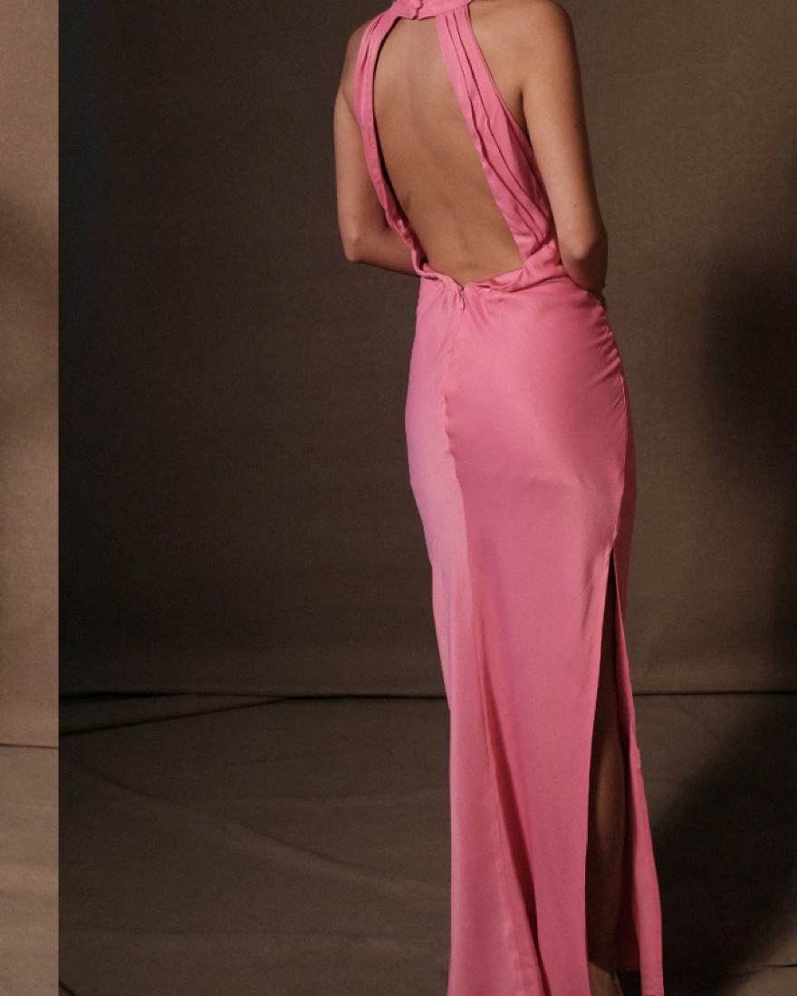 strapless open back dress Meshki