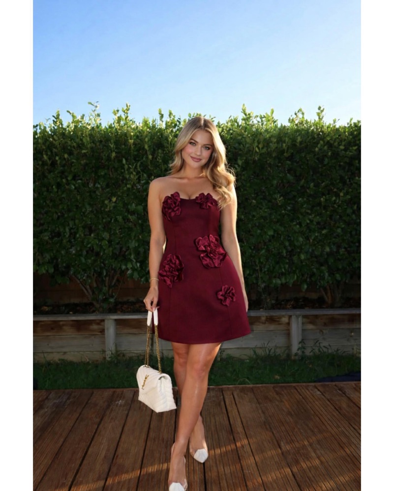 Leo Lin Burgundy Mini Dress by Leo Lin - Pickle