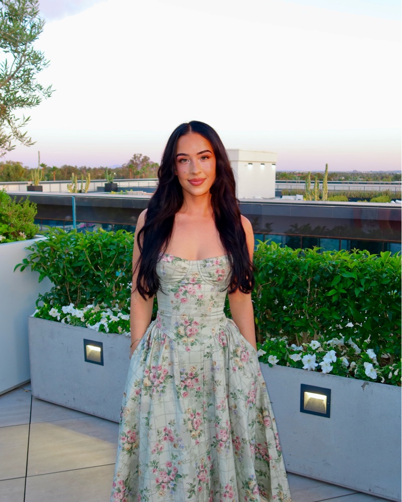 white christmas dresses Created Beauty Sage Green Floral Midi Dress – Shop the Mint main image 1