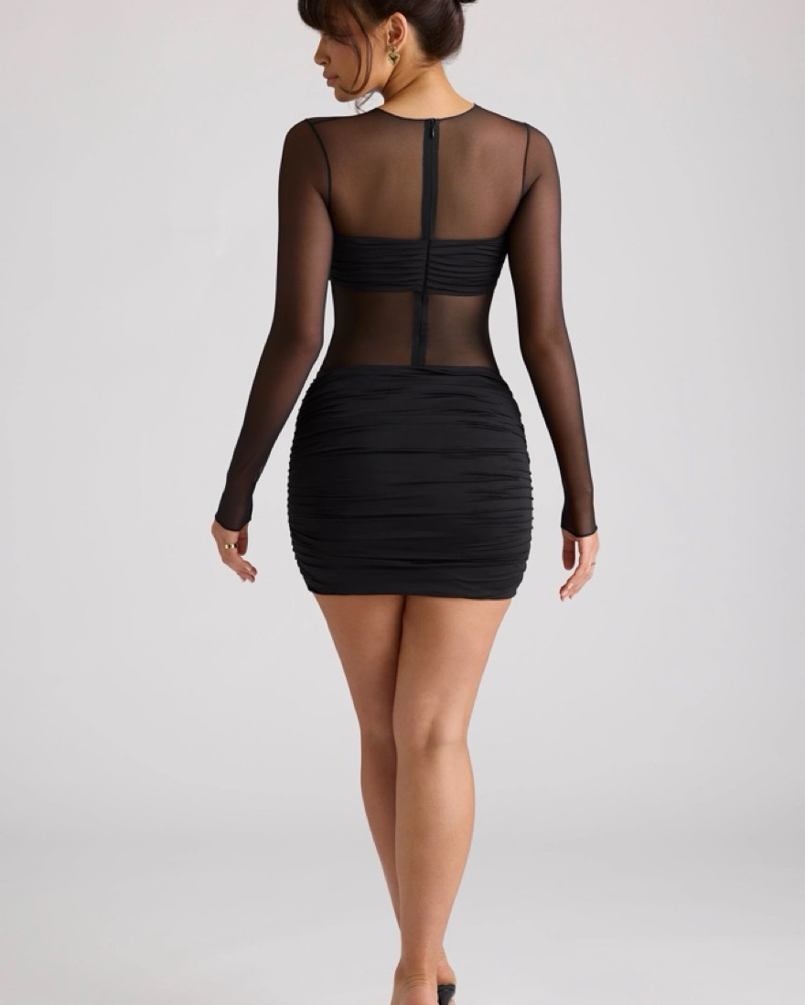 OhPolly Essie Sheer Panel Mini Dress - Image 2