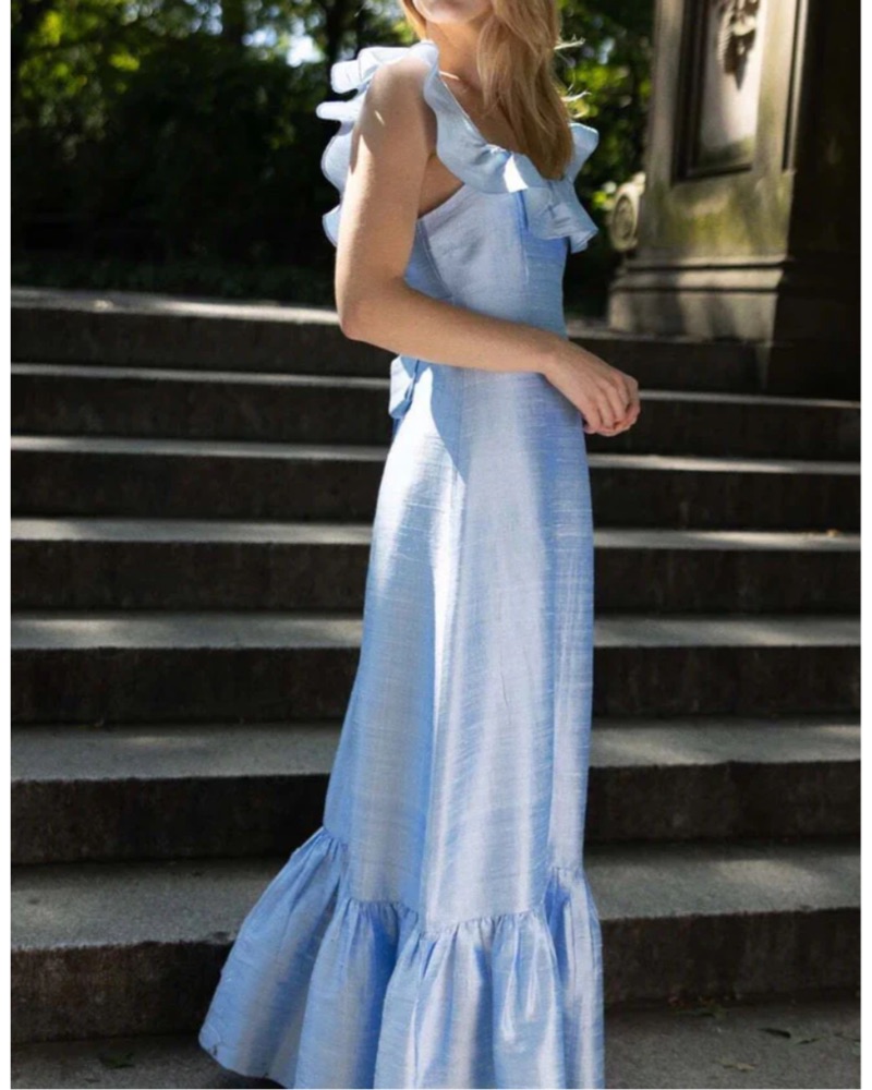 green emerald velvet dress Ava Women's Camille Silk Dress in Fire Palm SM main image 0