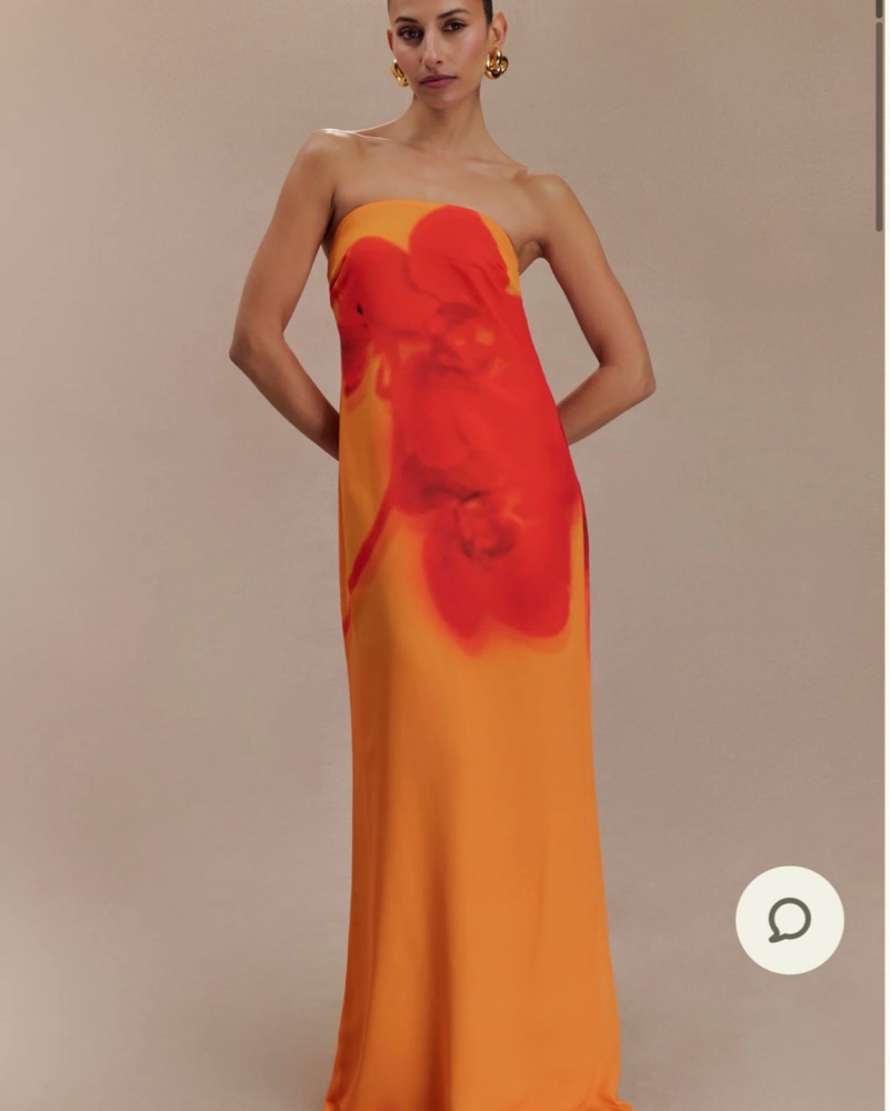 Amaya Strapless Chiffon Maxi Dress - Koi by Meshki - Pickle