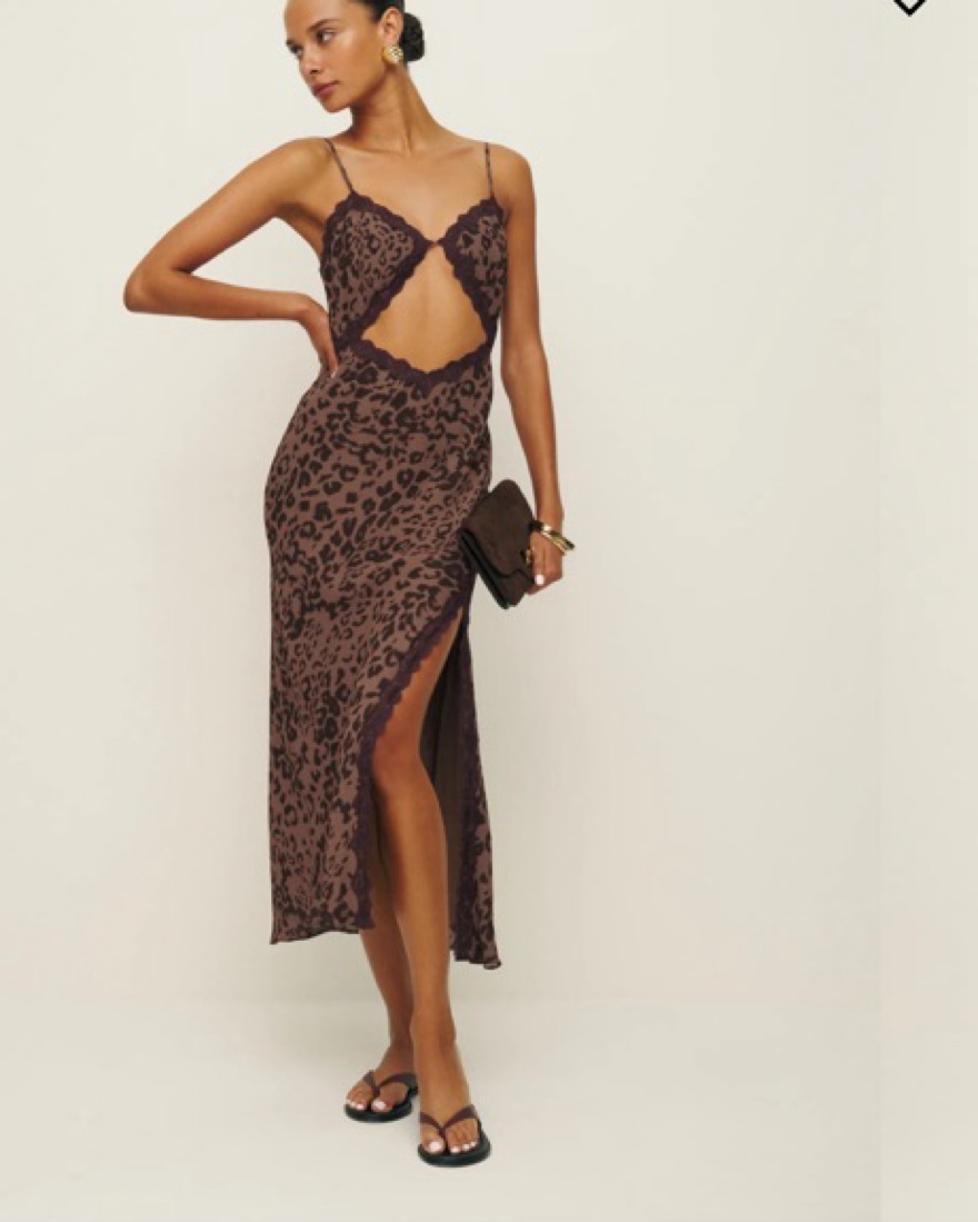 Reformation Cheetah Cut Out Dress by Reformation - Pickle