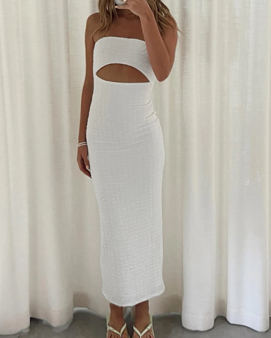 open lace back dress Lars Strapless Mini Dress | White | Womens
