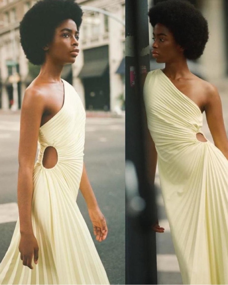 ALC Yellow Pleated Dress by ALC - Pickle