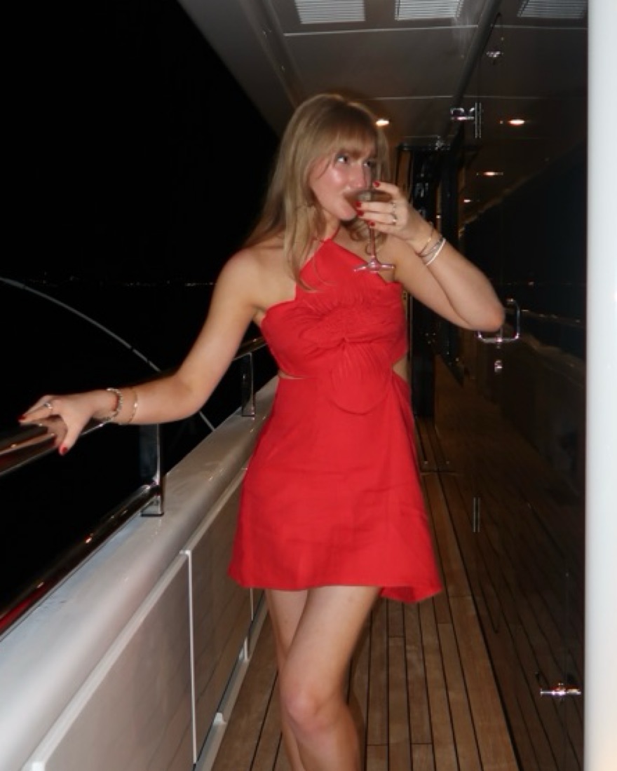open lace back dress Red Floral Chain Stripes Mini Dress – FARM Rio main image 0