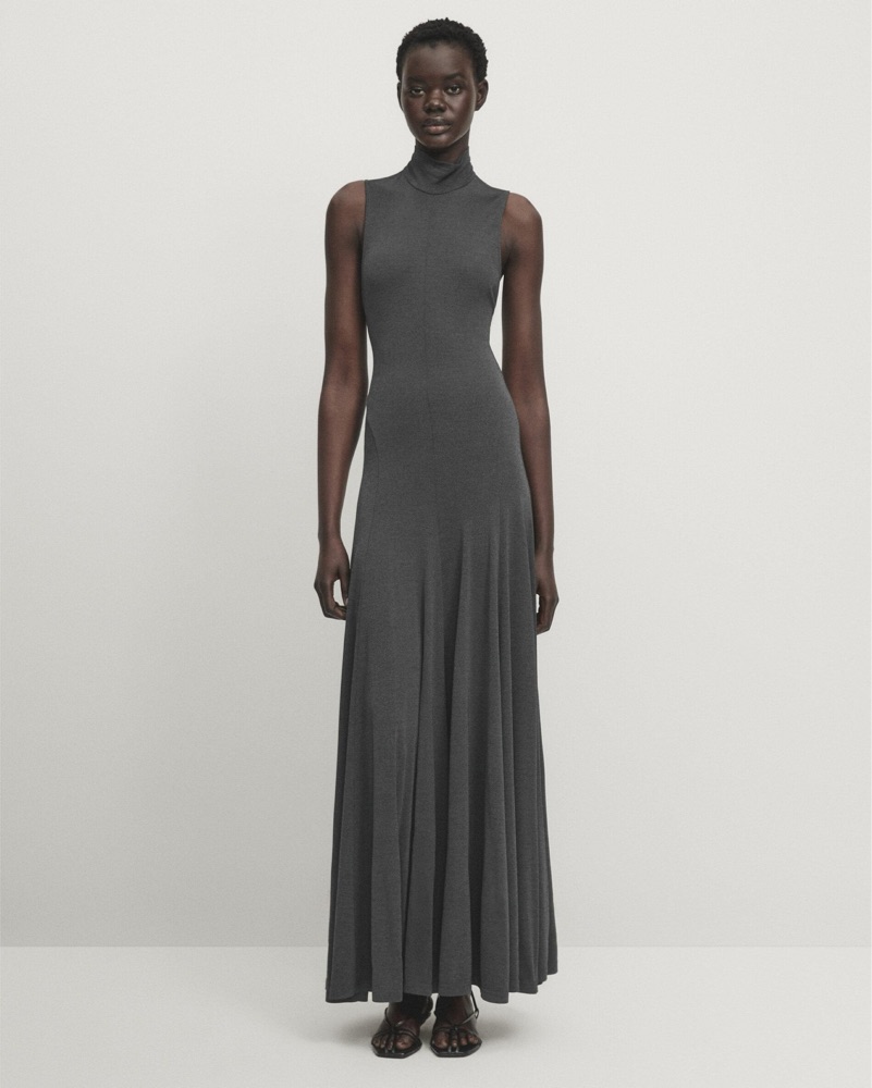 green emerald velvet dress Massimo Dutti Satin Midi Dress