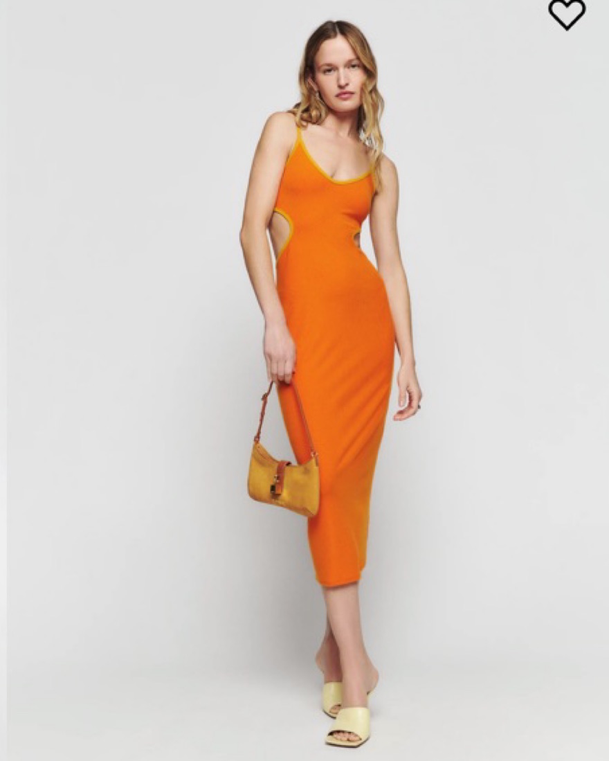 knee length dresses for ladies Lauryn Dress Orange – TOVE Studio main image 1