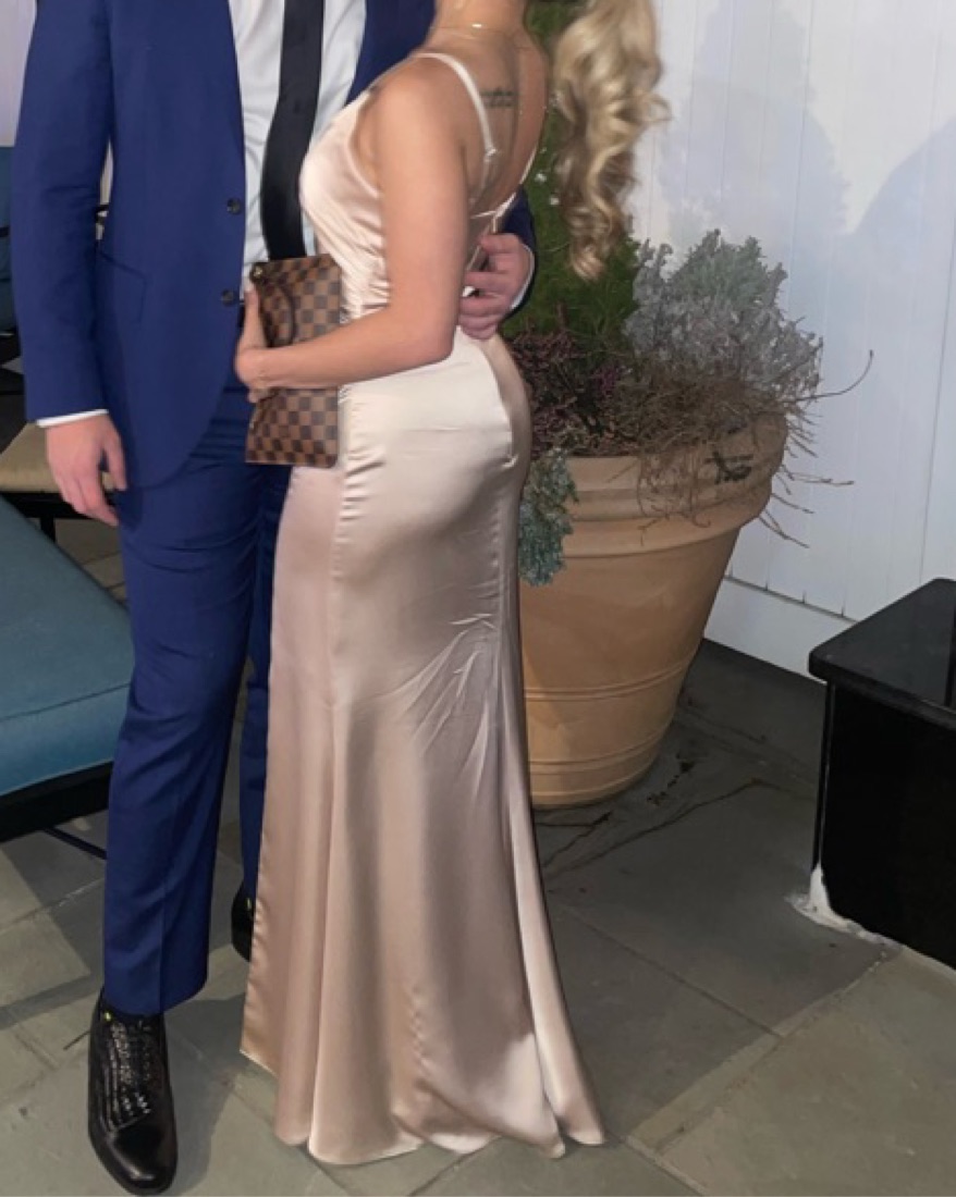 Champagne Satin Gown - Image 1