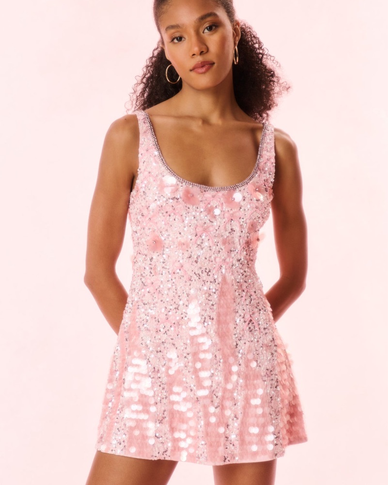 LoveShackFancy Sarine Sequin Mini Dress by LoveShackFancy - Pickle
