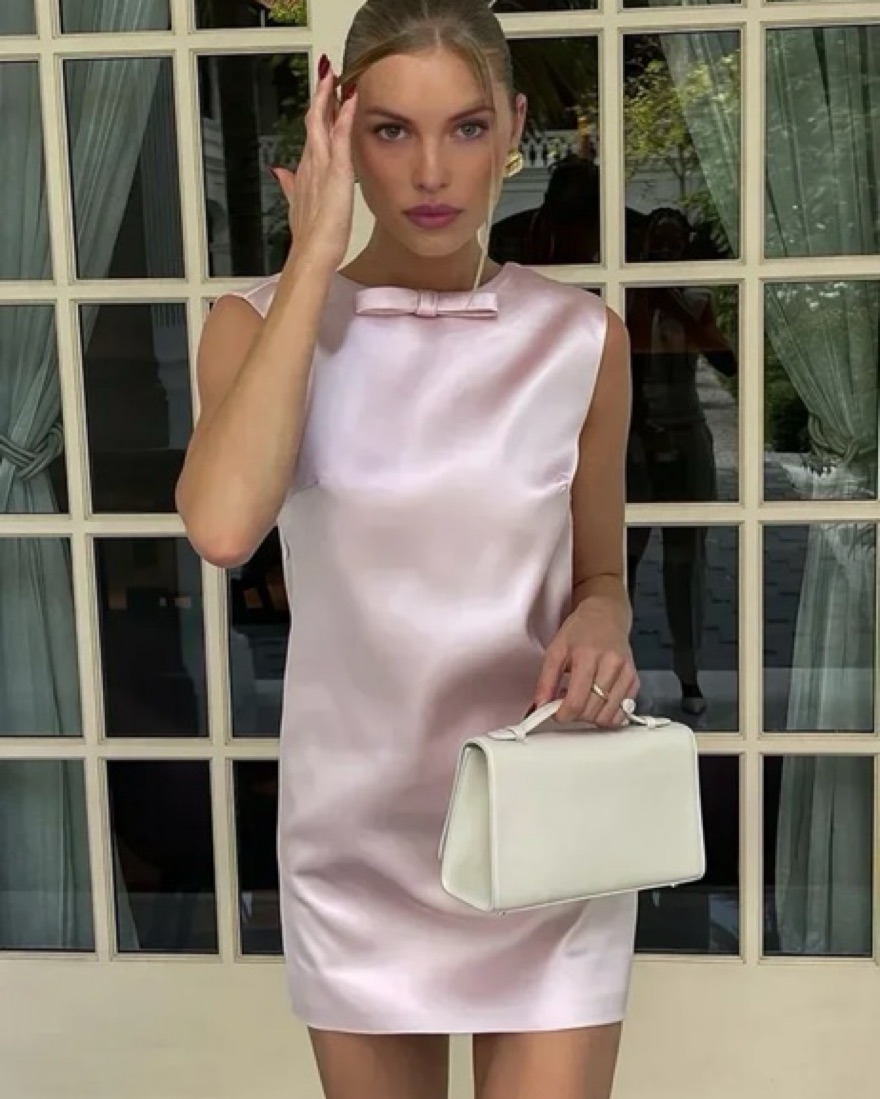 Pale Pink Bow Dress - Image 1