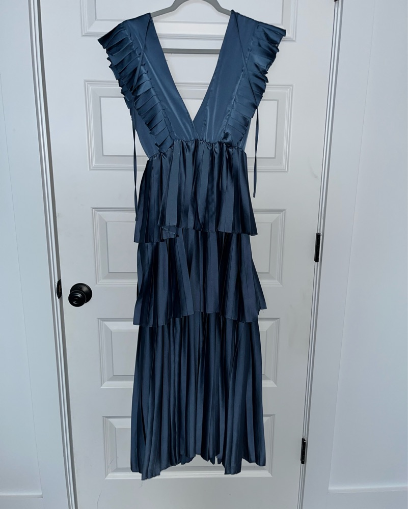 Elegant Navy Blue Tiered Maxi Dress by Strut & Bolt - Pickle