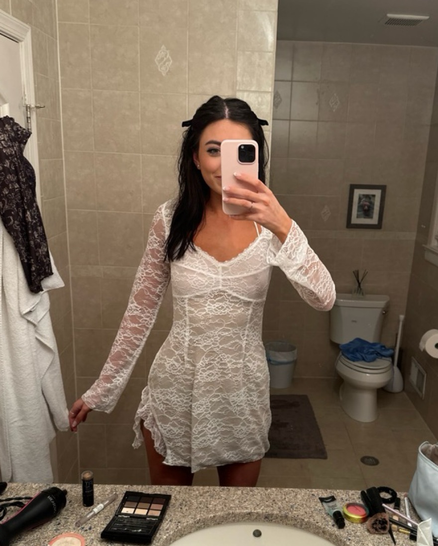 Aubriella Lace Mini Dress White by Princess Polly - Pickle