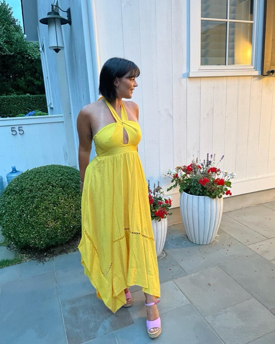 chinese dress ladies Yellow Sleeveless Maxi Dress  FARM Rio