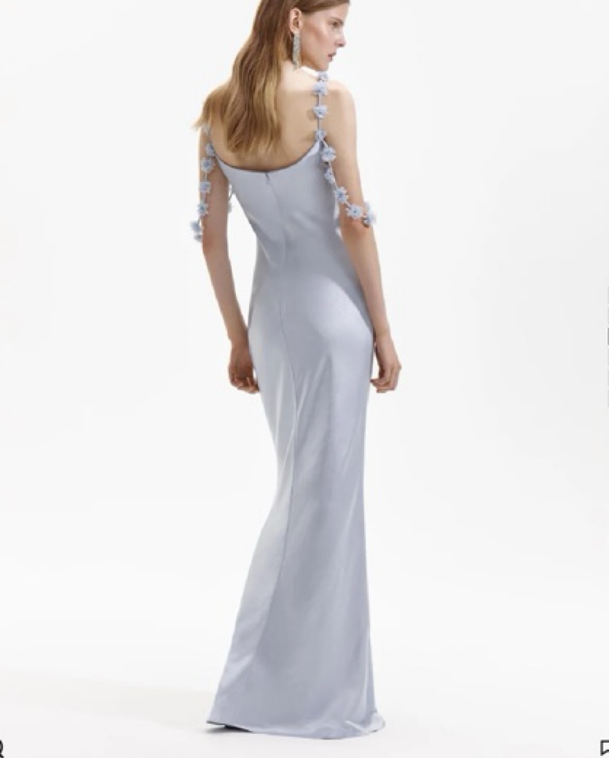 Blue Self Portrait Flower Maxi Dress by Self Portrait - Pickle