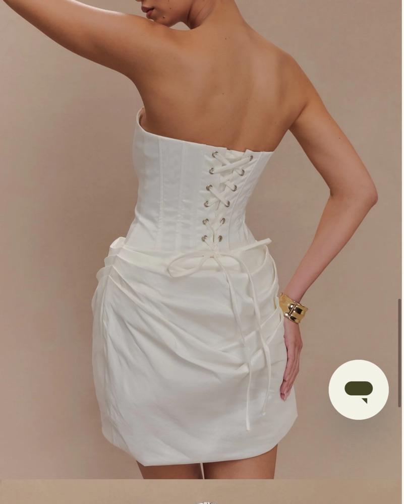 white christmas dresses Woven Taffeta Corset Mini Dress in Jet Black - 8 / Regular