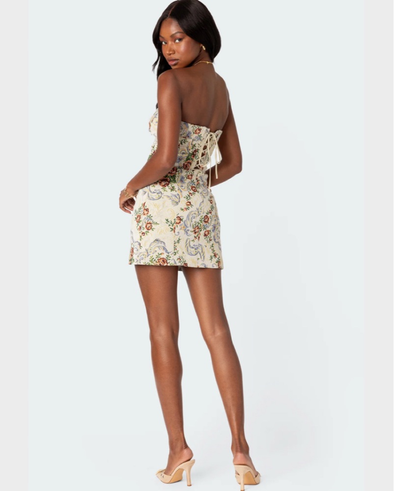 Edikted Women’s Tapestry Mini Dress - Image 3