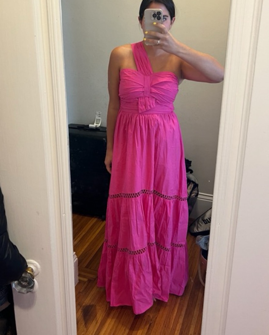 Long Tiered Pink Dress - Image 2