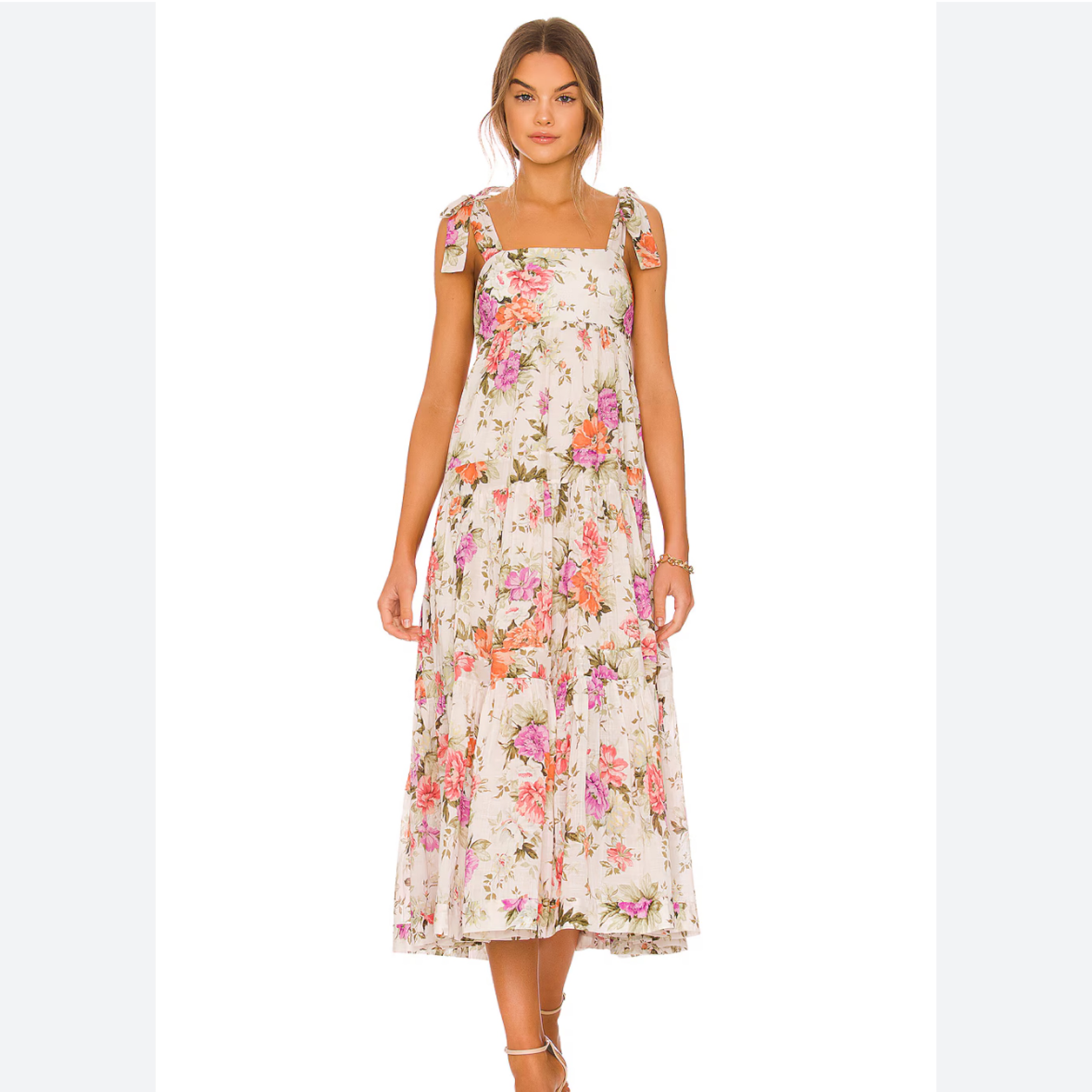 Zimmermann Floral Shoulder Tie Dress - Image 2