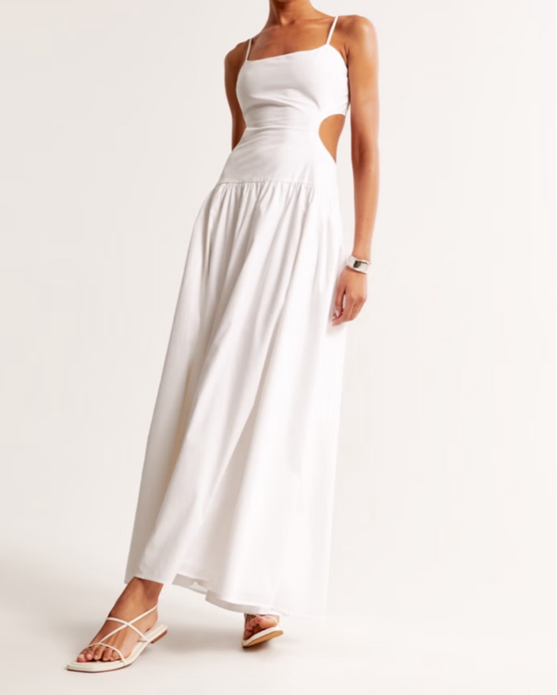 sachin and babi light blue dress Princesa White Lace Drop Waist Maxi Dress main image 0