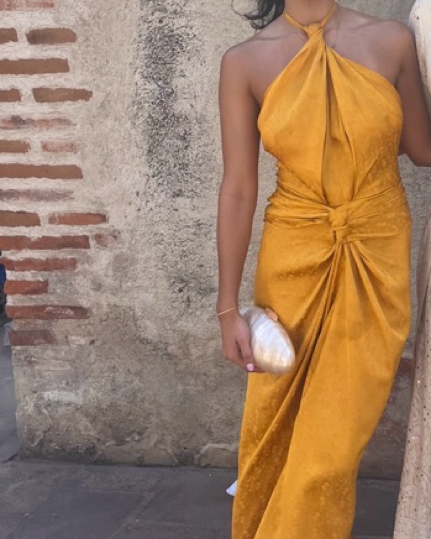 Johanna Ortiz Yellow Silk Halter Dress by Johanna Ortiz - Pickle
