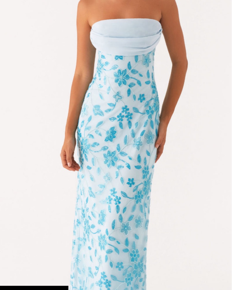 Peppermayo Blue Prism Beaded Maxi Dress by Peppermayo
