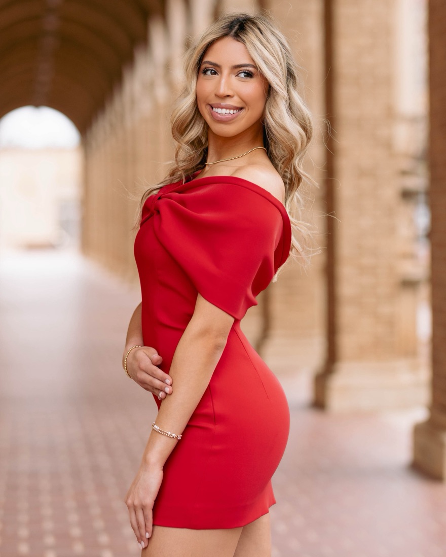 open lace back dress Khloe Oversized Bow Dress Red / S