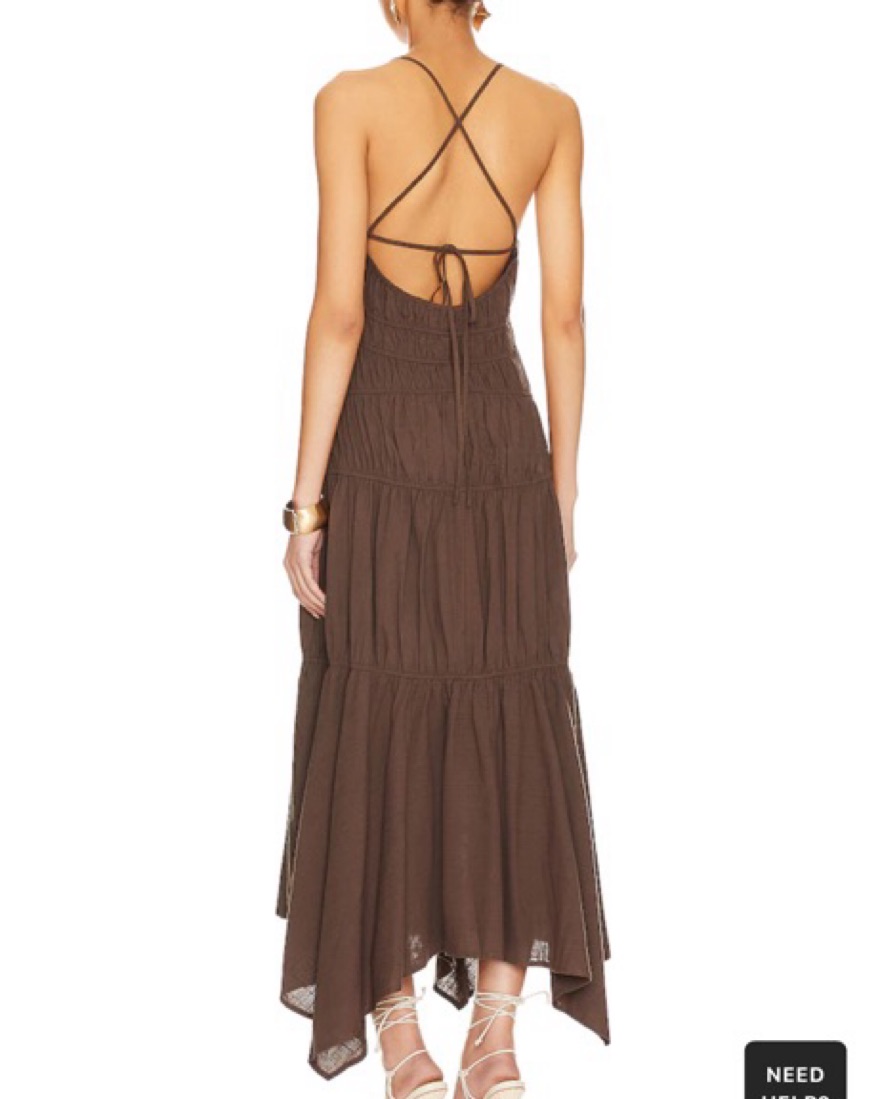 sndys tahlia dress brown Panhandle Women's Camel Brown V-Neck Rolled Sleeve Tee Dress LWD1R04857 main image 0
