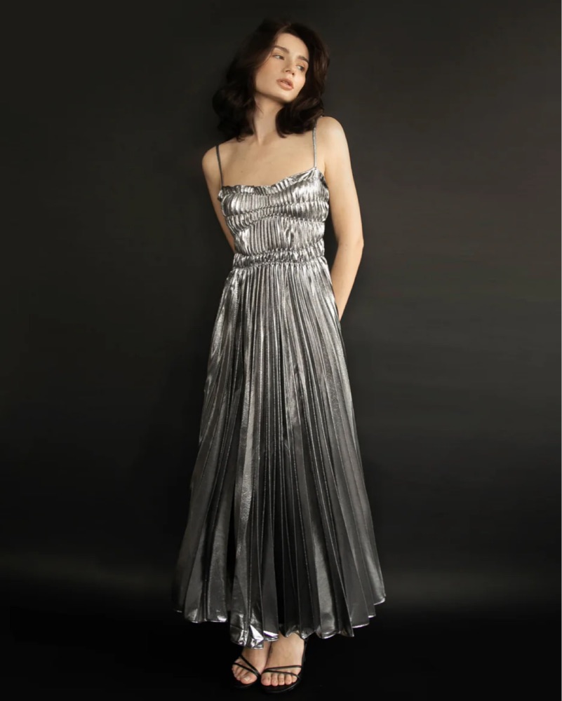 George Hardinge Silver Metal Maxi Dress by Georgia Hardinge - Pickle