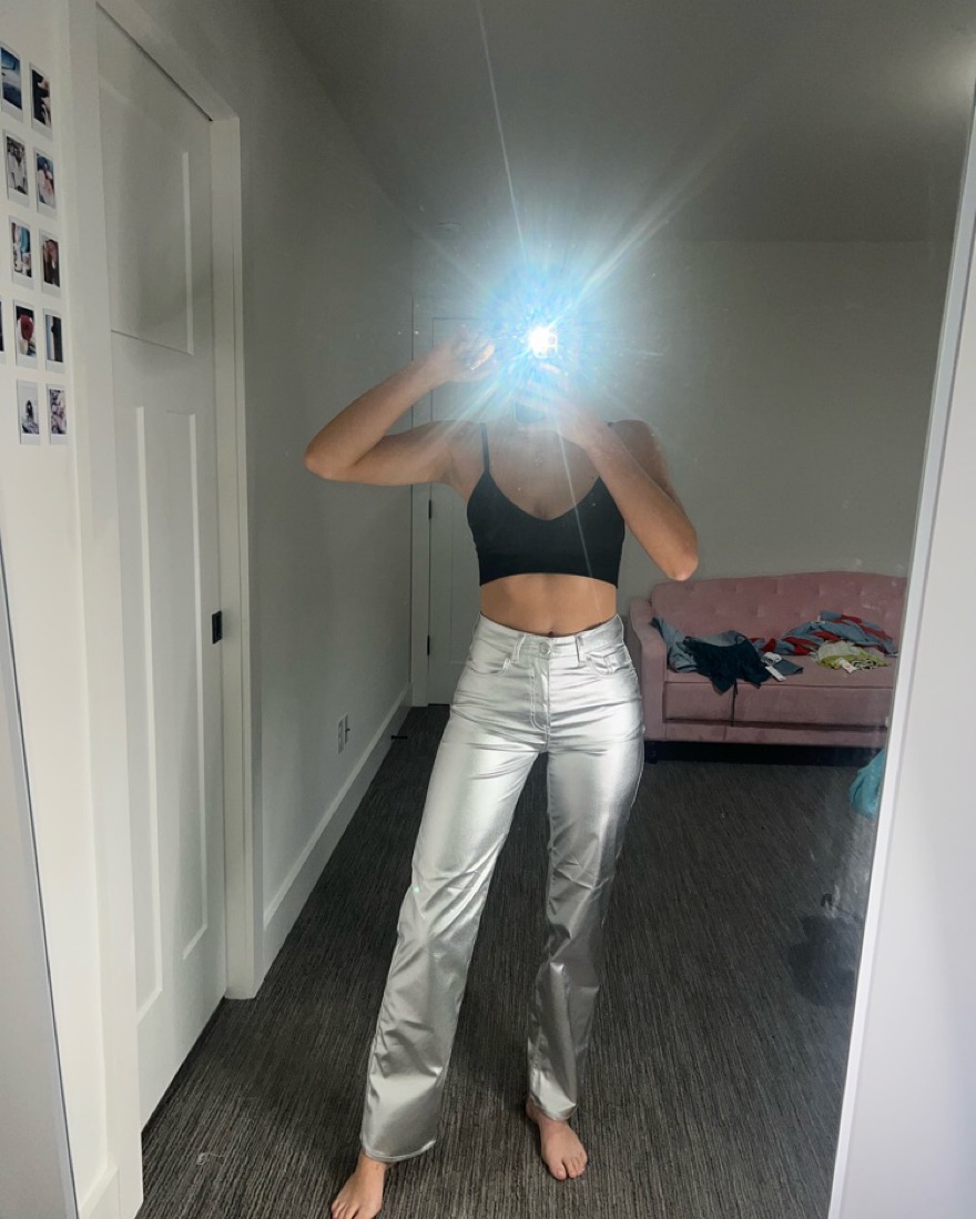 Metallic Faux Leather Pants - Image 2