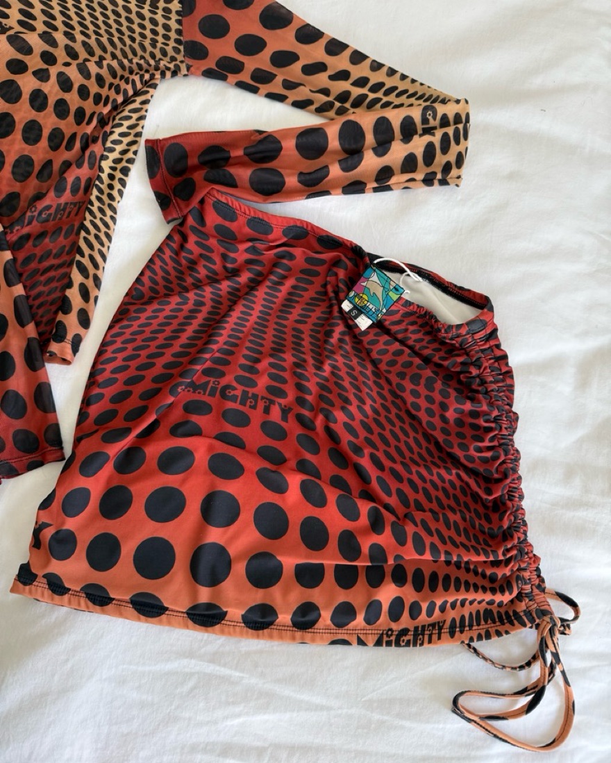 OMIGHTY Illusion Skirt Set - Orange Dot by OMIGHTY - Pickle
