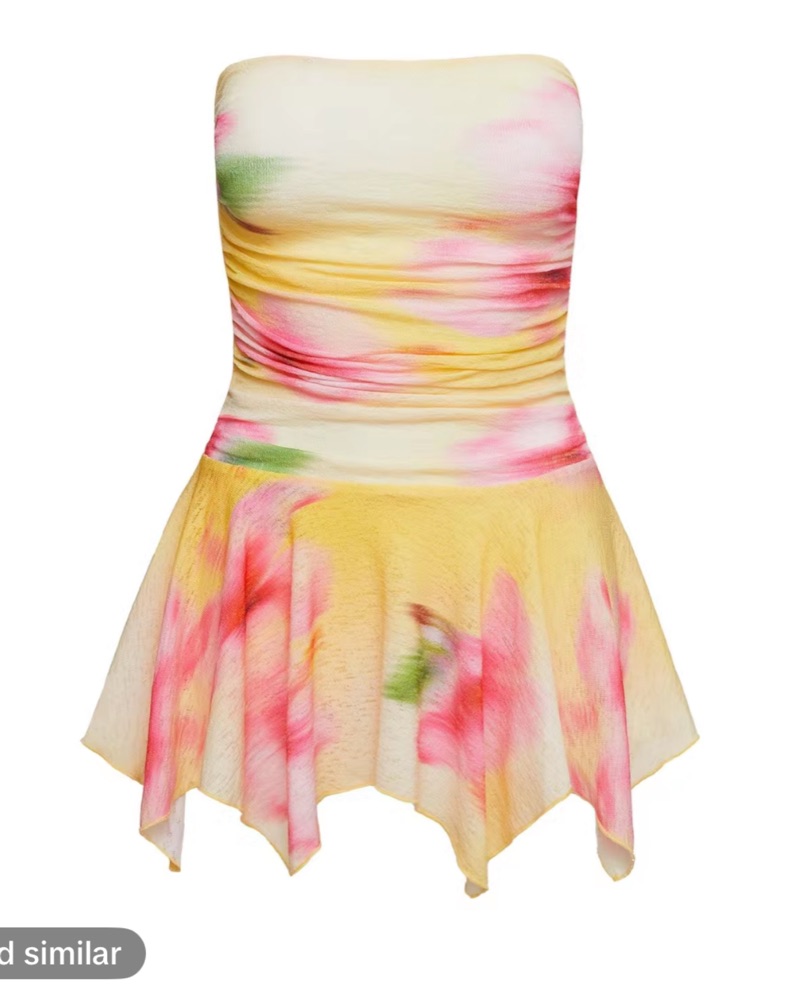 strapless open back dress Talina Sweetheart-Neck Strapless Structured Mini Dress in Pastel Yellow main image 0