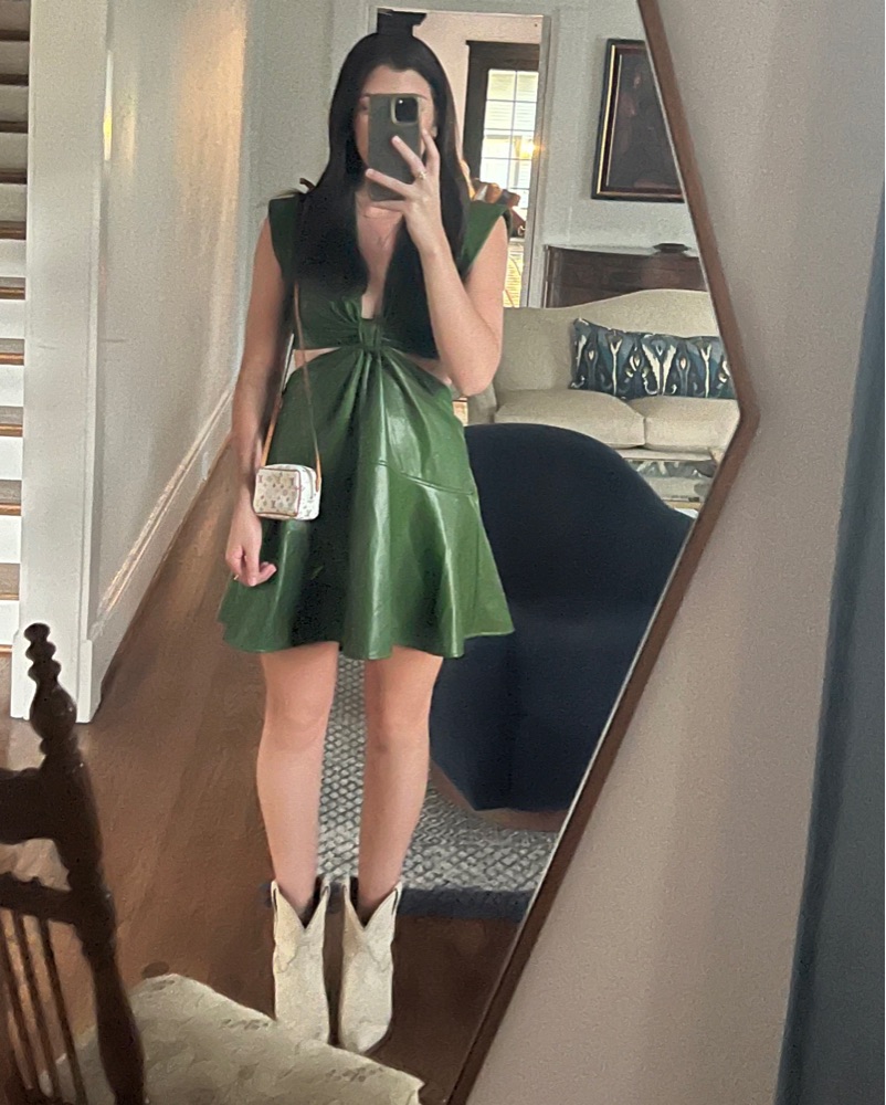 ALC green leather dress by ALC - Pickle