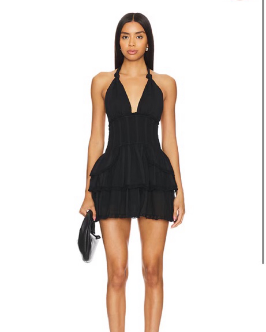 black loveshackfancy dress LoveShackFancy Deanna Halter Dress in Black main image 1
