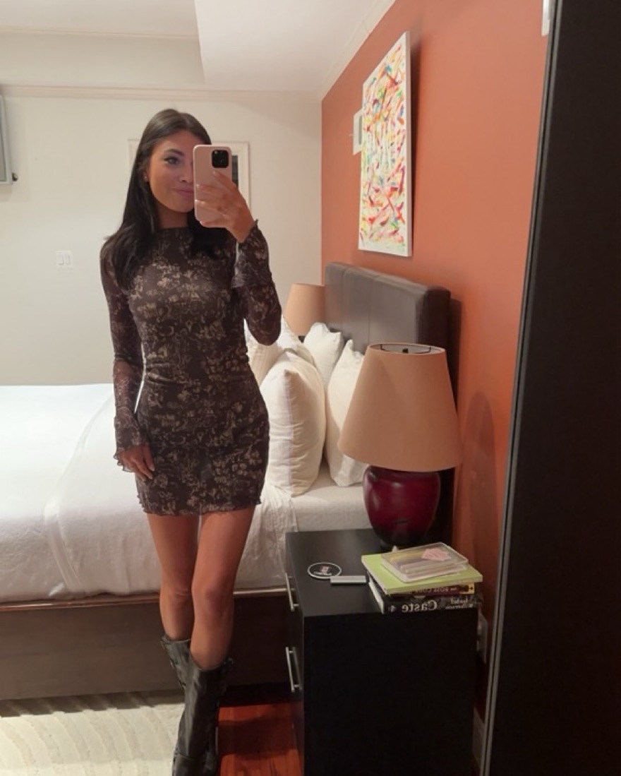 knee length dresses for ladies Motel Rocks Dimaya Mini Dress In Girlie Print With Red Binding – She  Selected