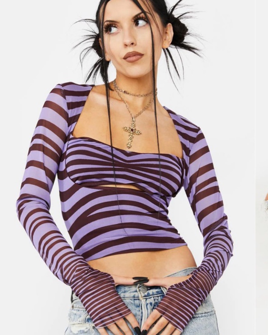 Purple Mesh Zebra Top - Image 1